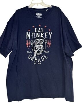 Gas Monkey Garage Dallas Texas Graphic Tee Shirt Navy 4XLT Biker